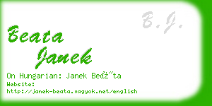 beata janek business card